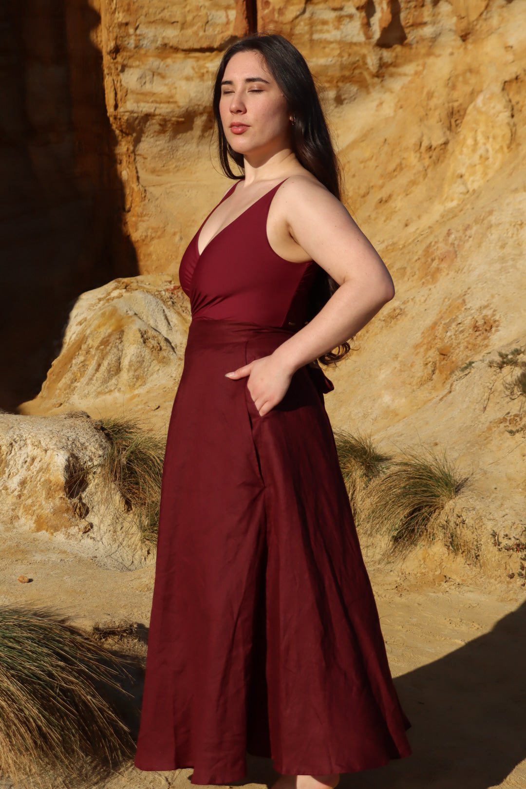 Grace Plum Skirt - 100% Linen