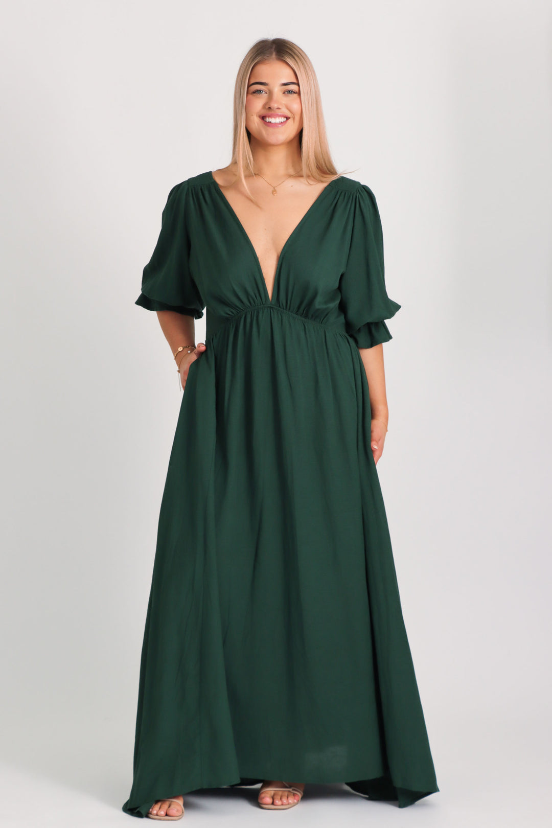Lana Forest Green Dress