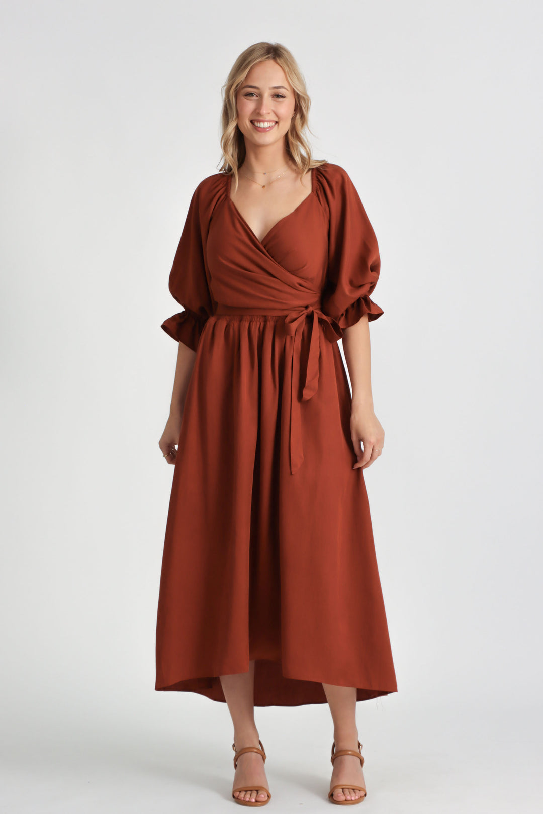 Charlotte Rust Wrap Dress