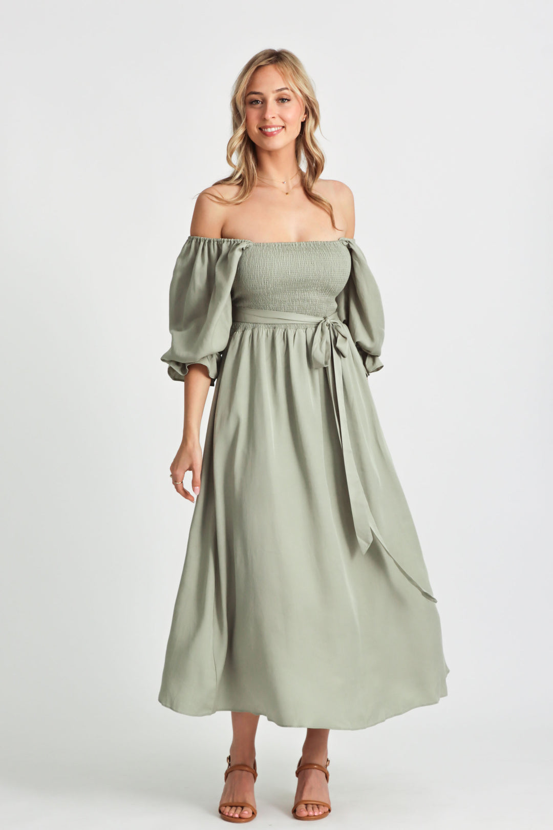 Charlotte Sage Green Wrap Dress