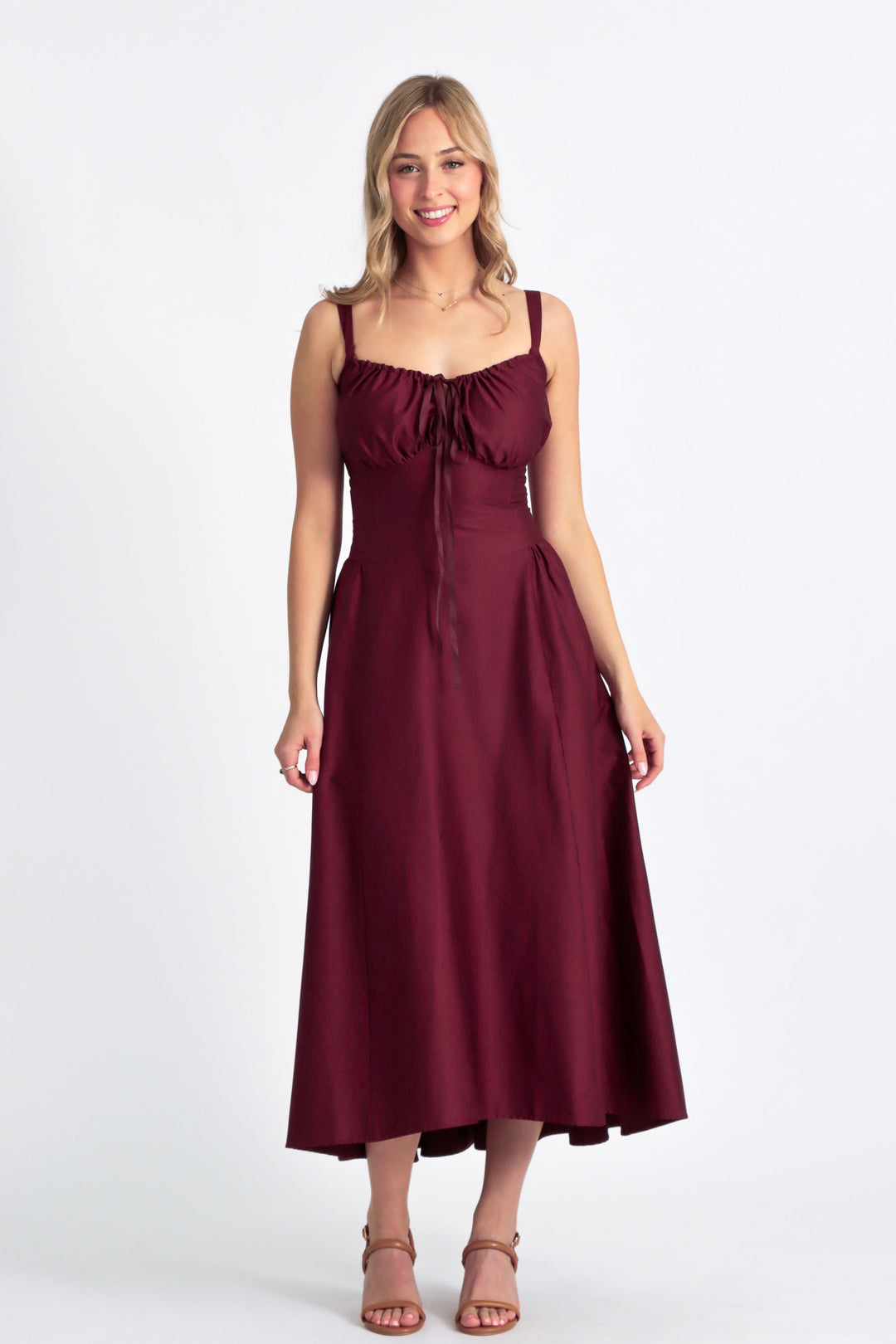 Delilah Plum Corset Dress - Cotton Sateen