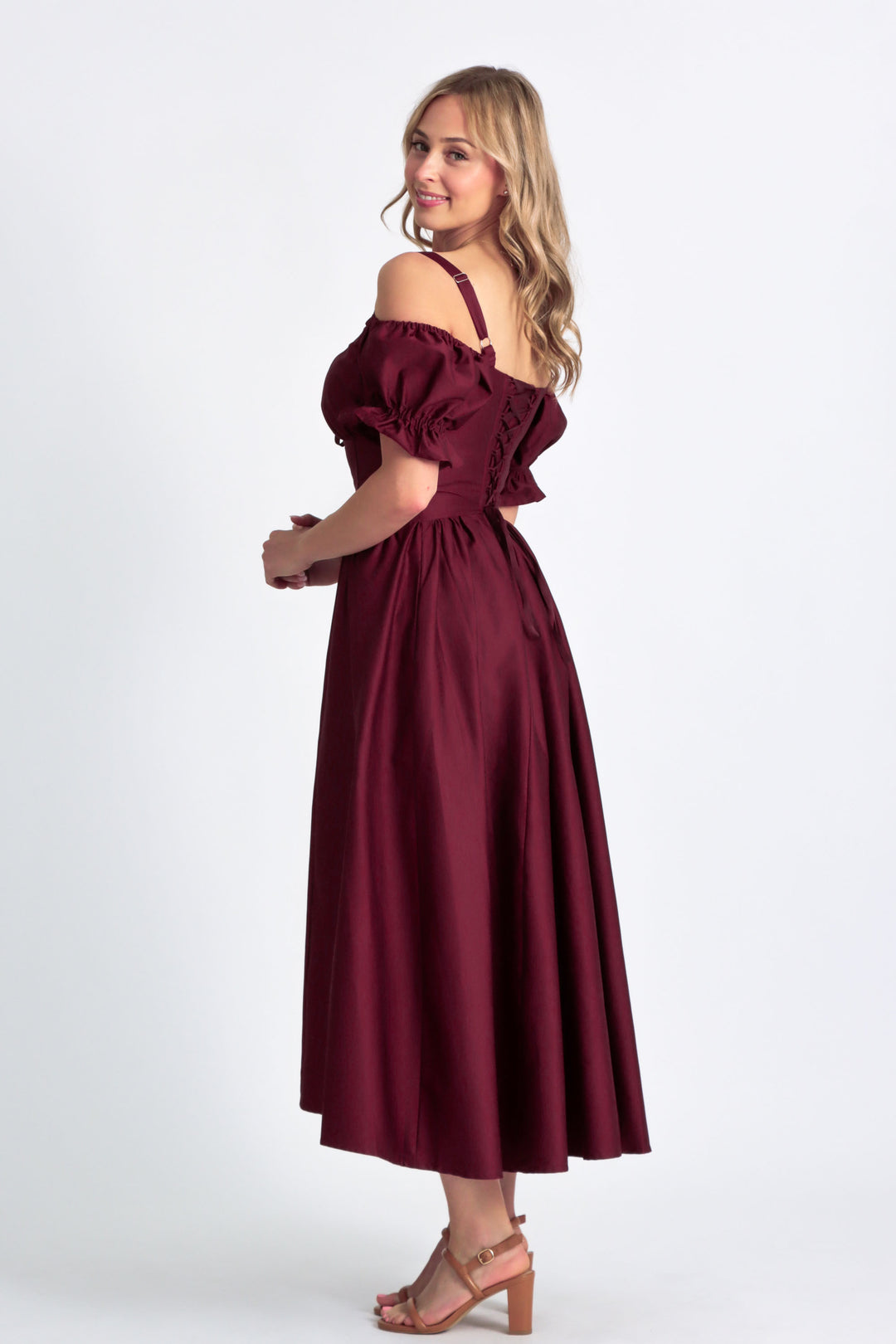 Delilah Plum Corset Dress - Cotton Sateen