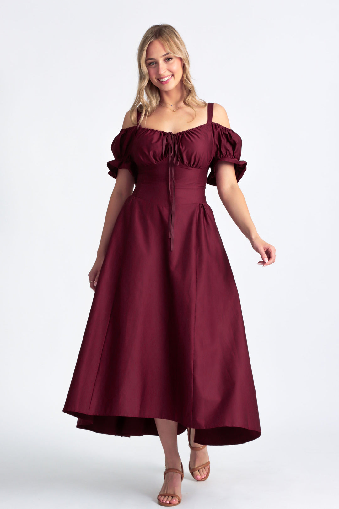 Delilah Plum Corset Dress - Cotton Sateen