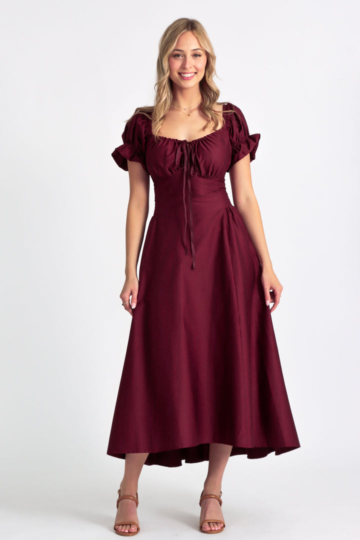 Delilah Plum Corset Dress - Cotton Sateen