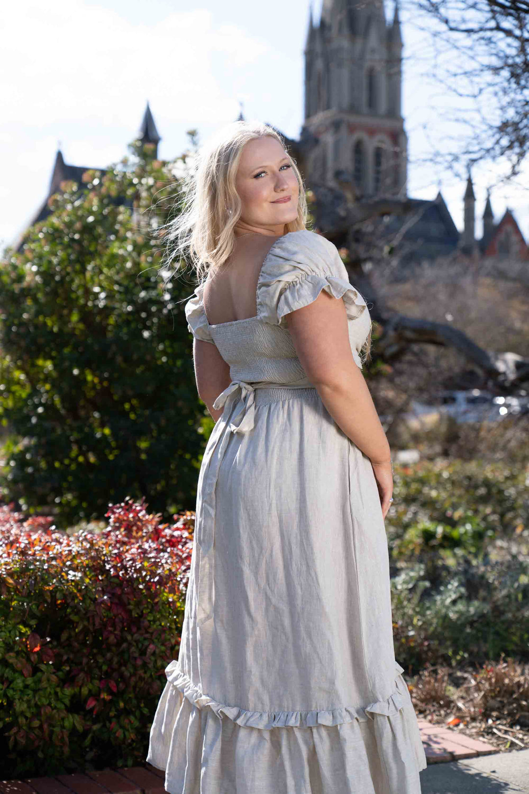 Marianne Oat Wrap Dress - 100% Linen