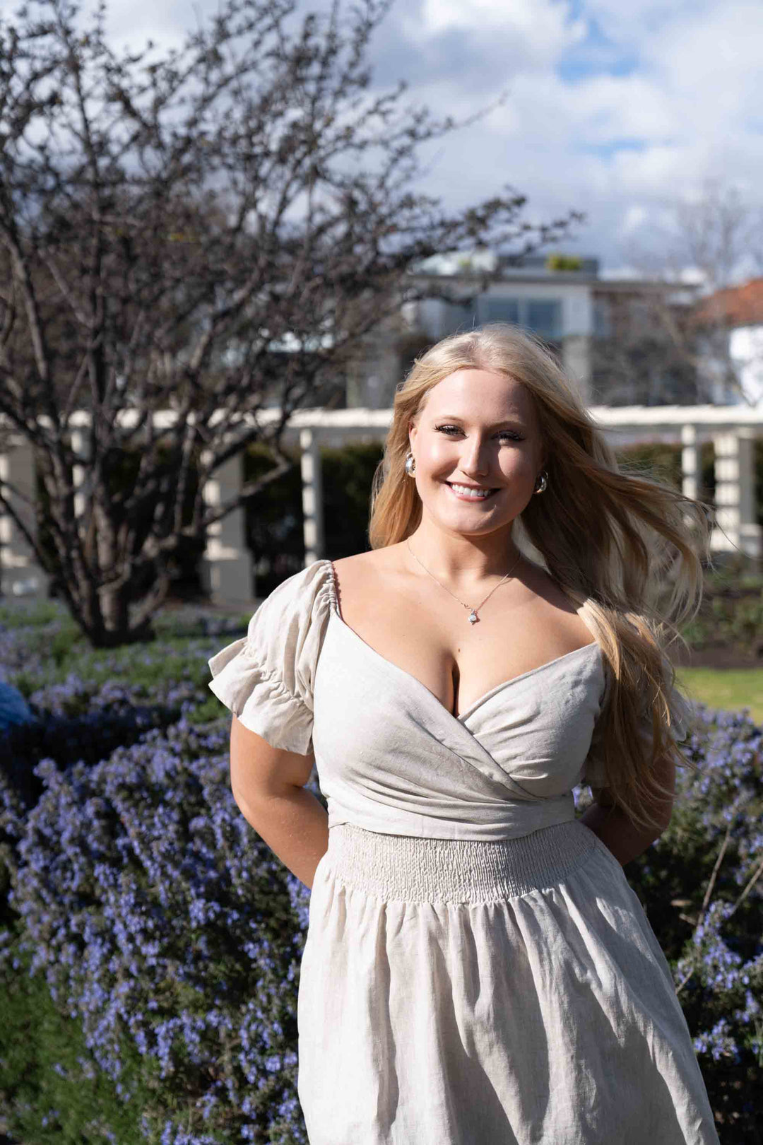 Marianne Oat Wrap Dress - 100% Linen