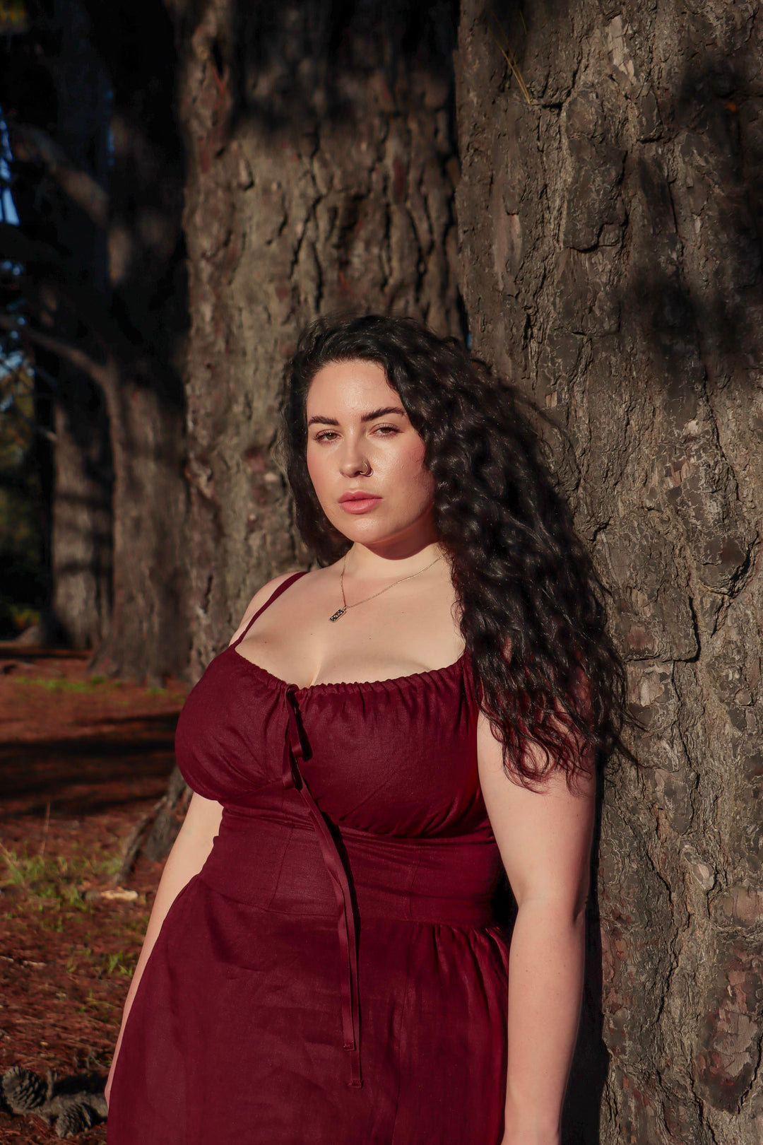 Delilah Plum Corset Dress - Cotton Sateen