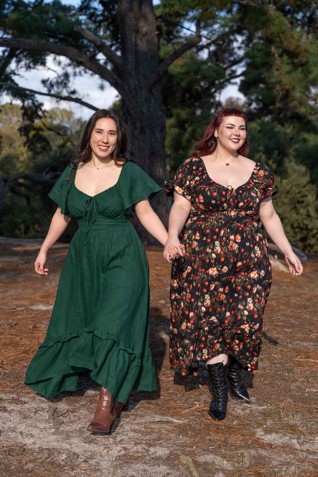 Ashley Forest Green Dress - 100% Linen