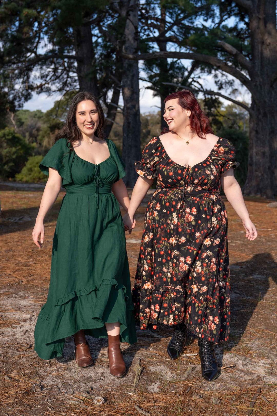 Ashley Forest Green Dress - 100% Linen