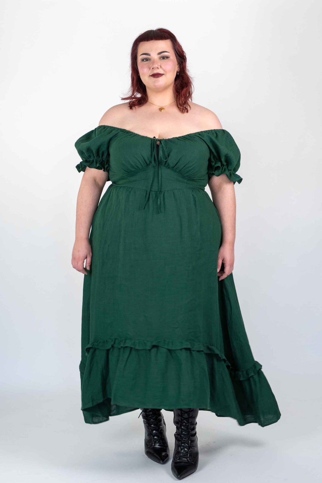 Ashley Forest Green Dress - 100% Linen