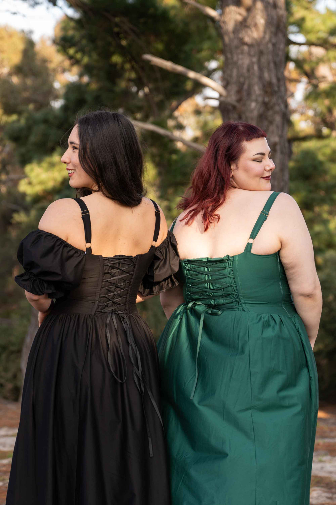 Delilah Black Corset Dress - Cotton Sateen