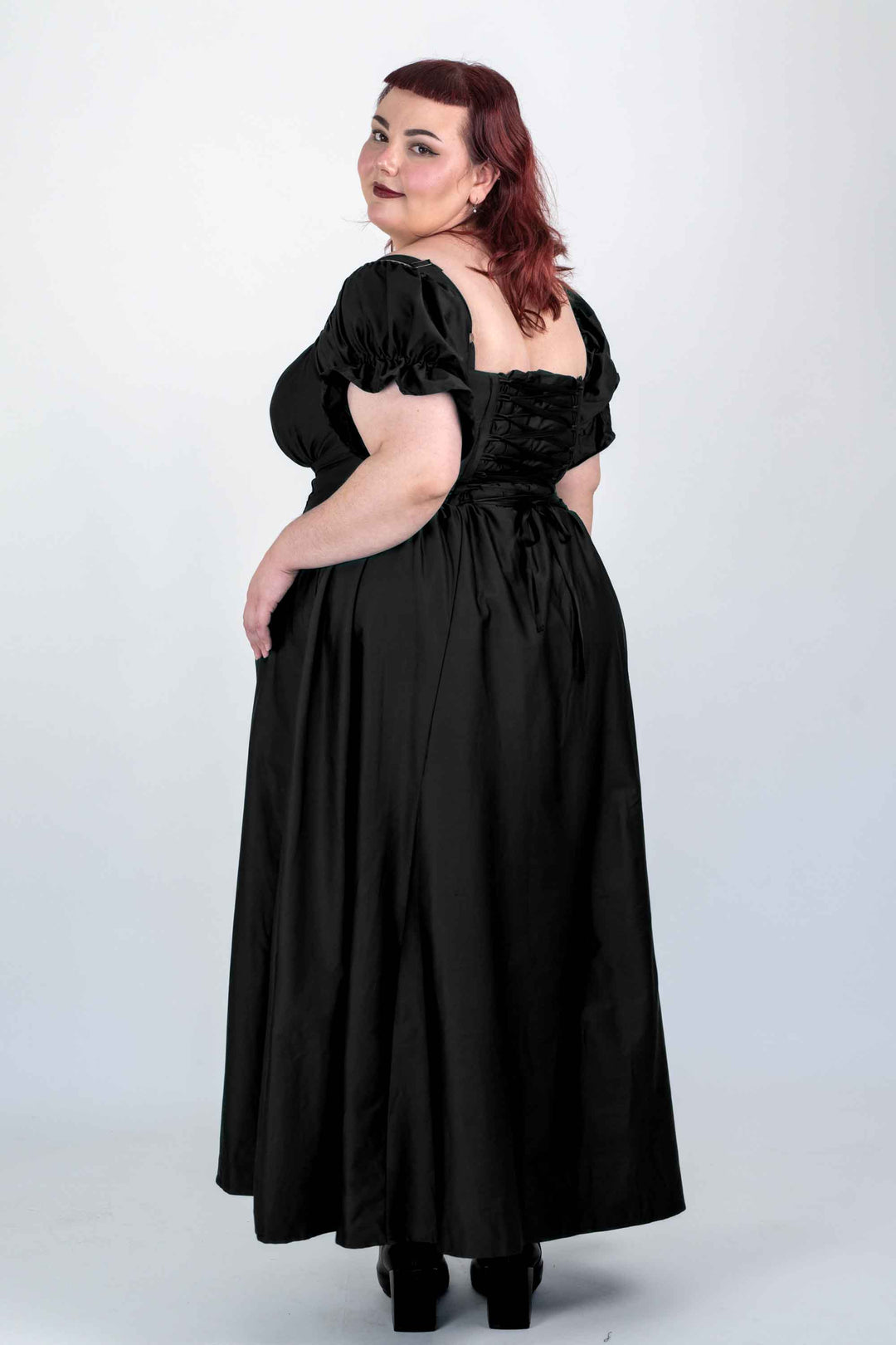 Delilah Black Corset Dress - Cotton Sateen
