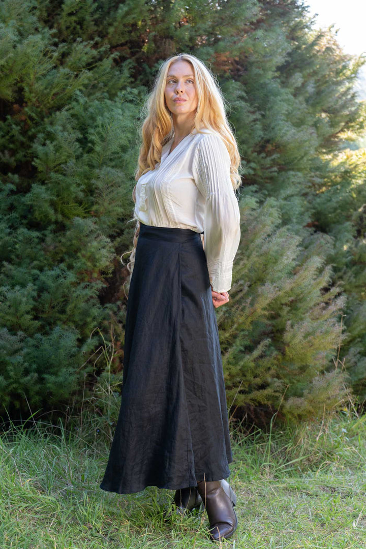 Grace Black Skirt - 100% Linen
