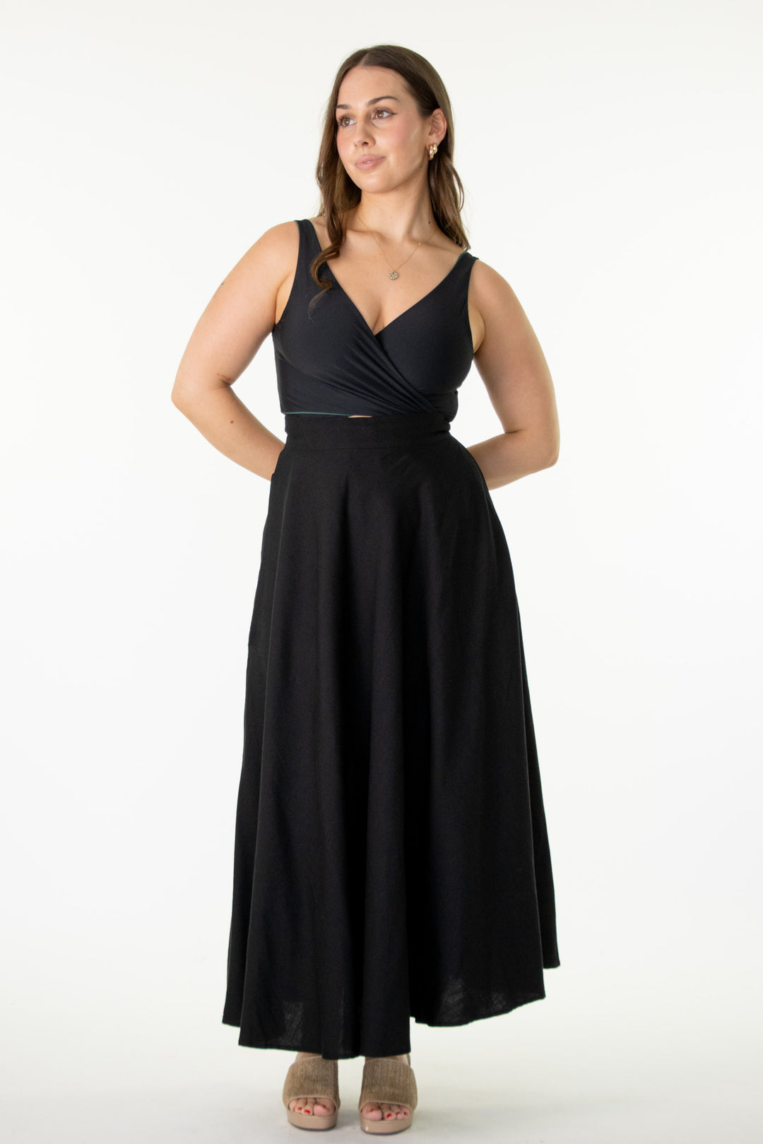 Grace Black Skirt - 100% Linen