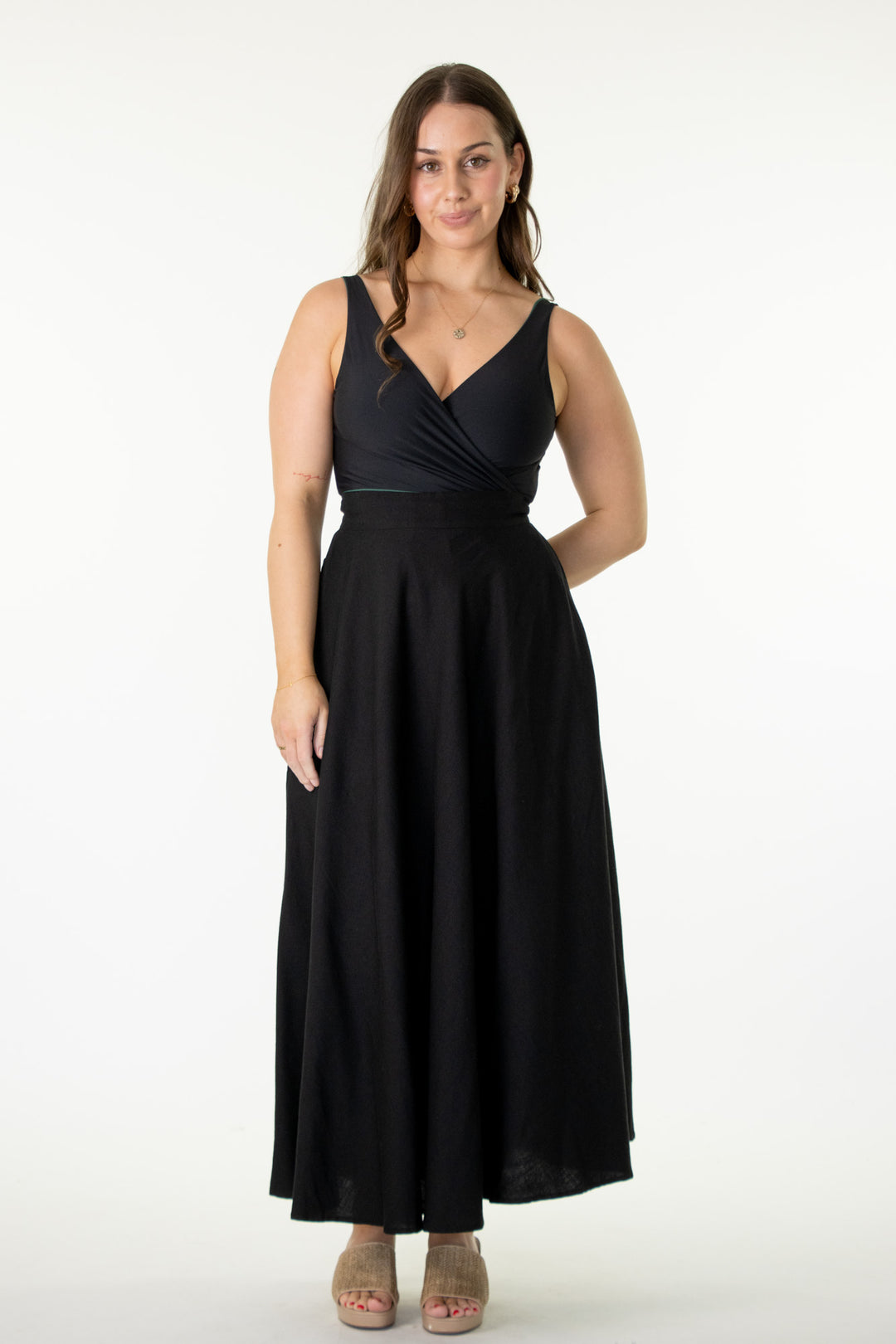 Grace Black Skirt - 100% Linen