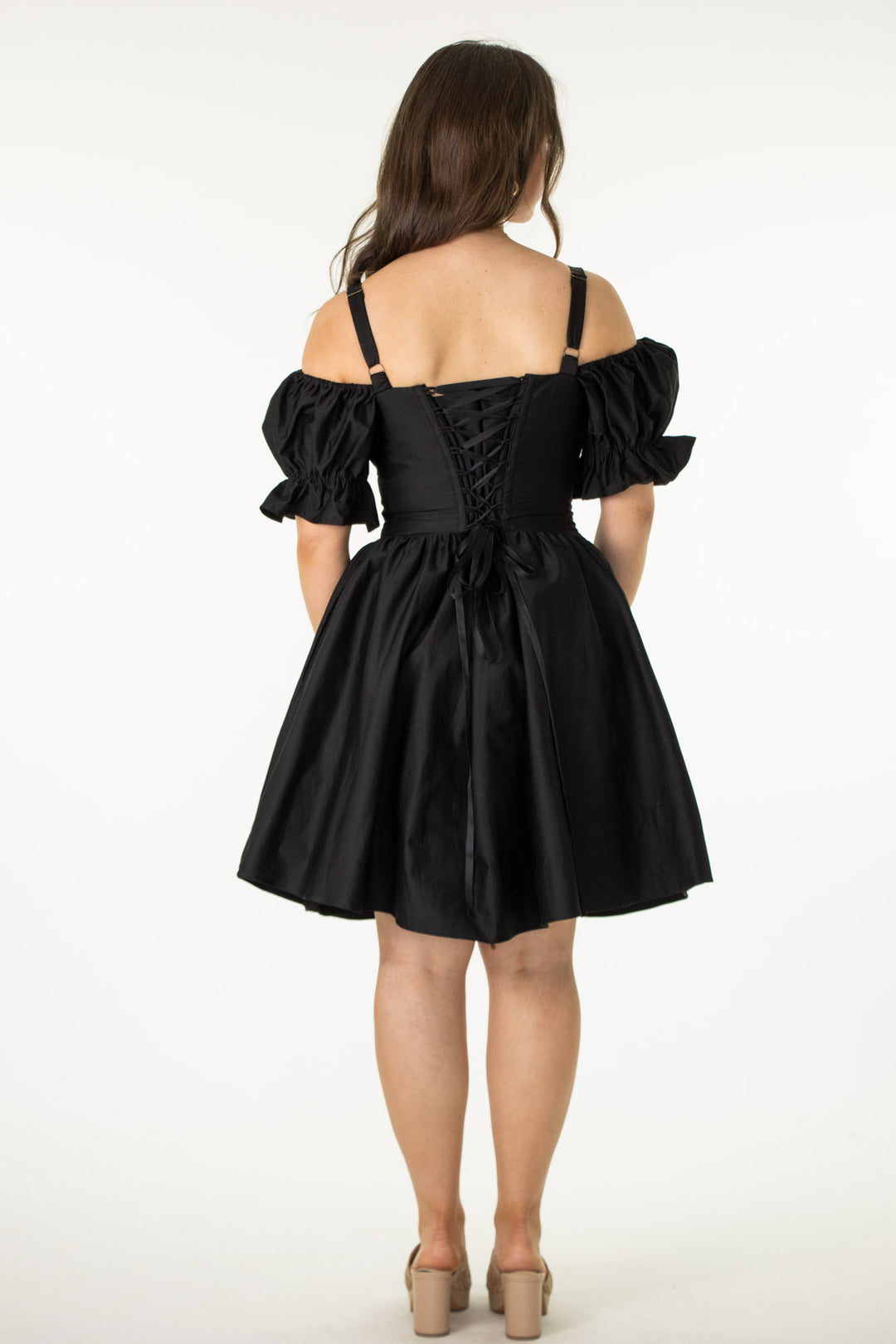 Layla Black Corset Dress - Cotton Sateen