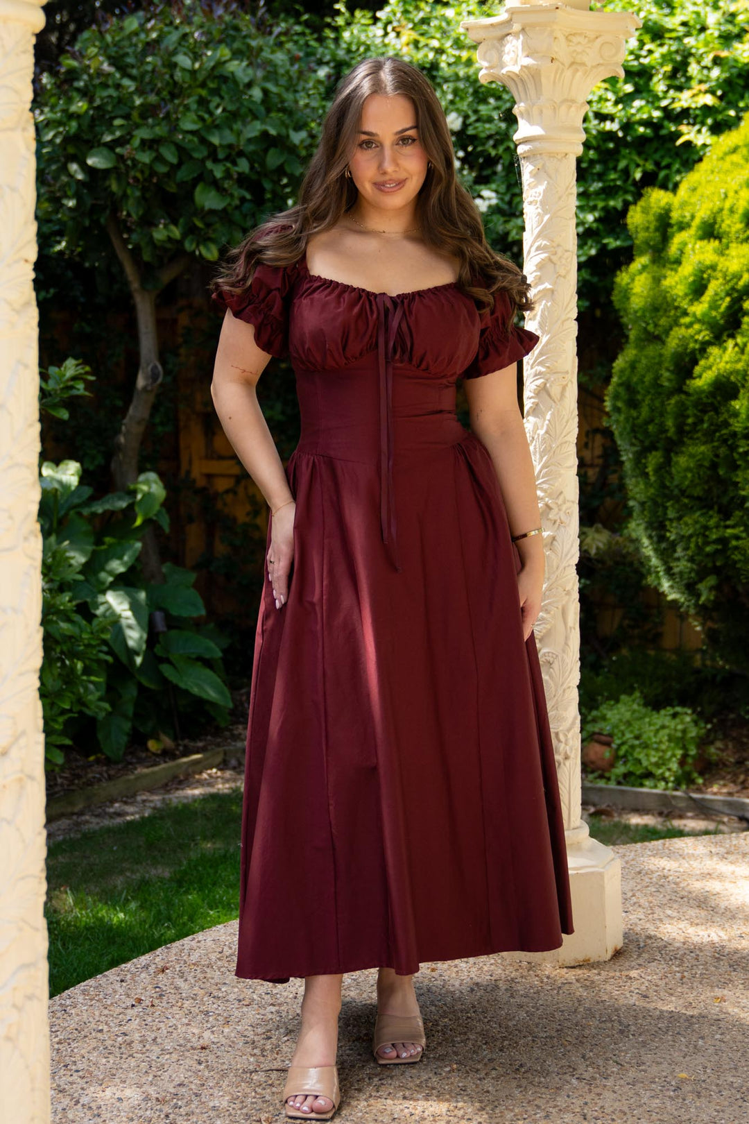 Delilah Plum Corset Dress - Cotton Sateen