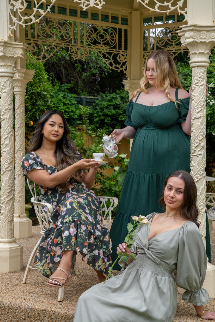 Charlotte Sage Green Wrap Dress