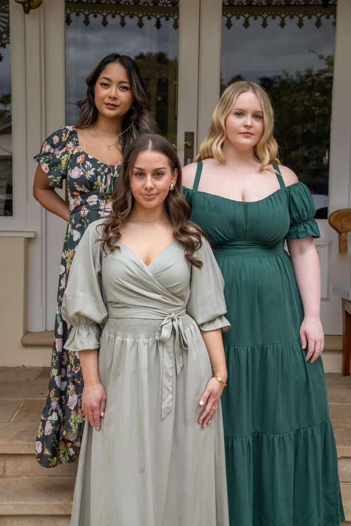 Charlotte Sage Green Wrap Dress