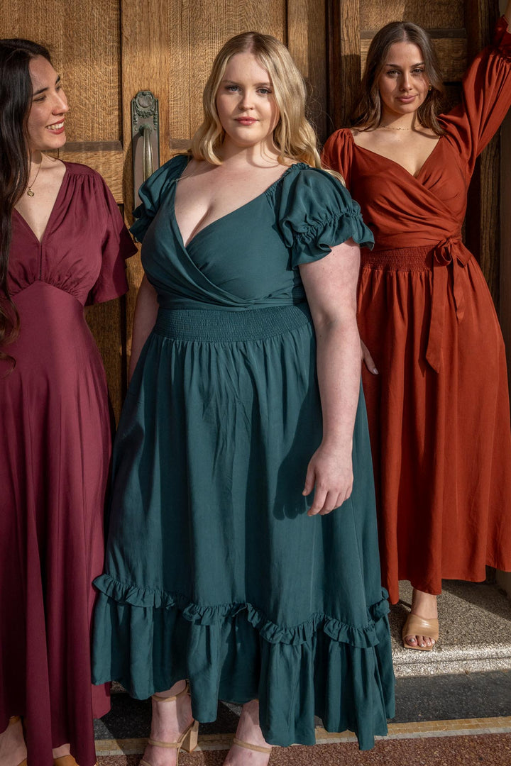 Marianne Emerald Green Wrap Dress - Tencel