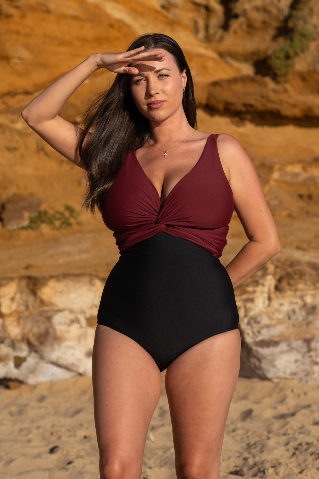 Lola Reversible Bikini Top - Plum / Black