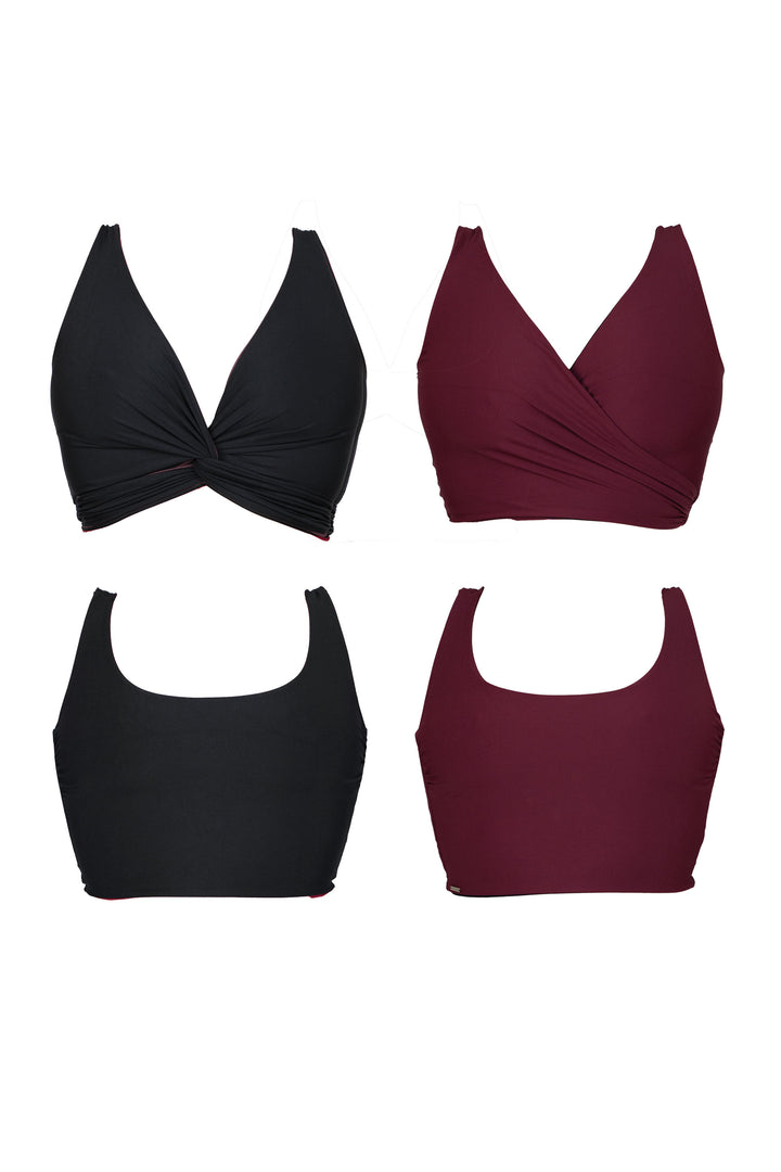 Lola Reversible Bikini Top - Plum / Black
