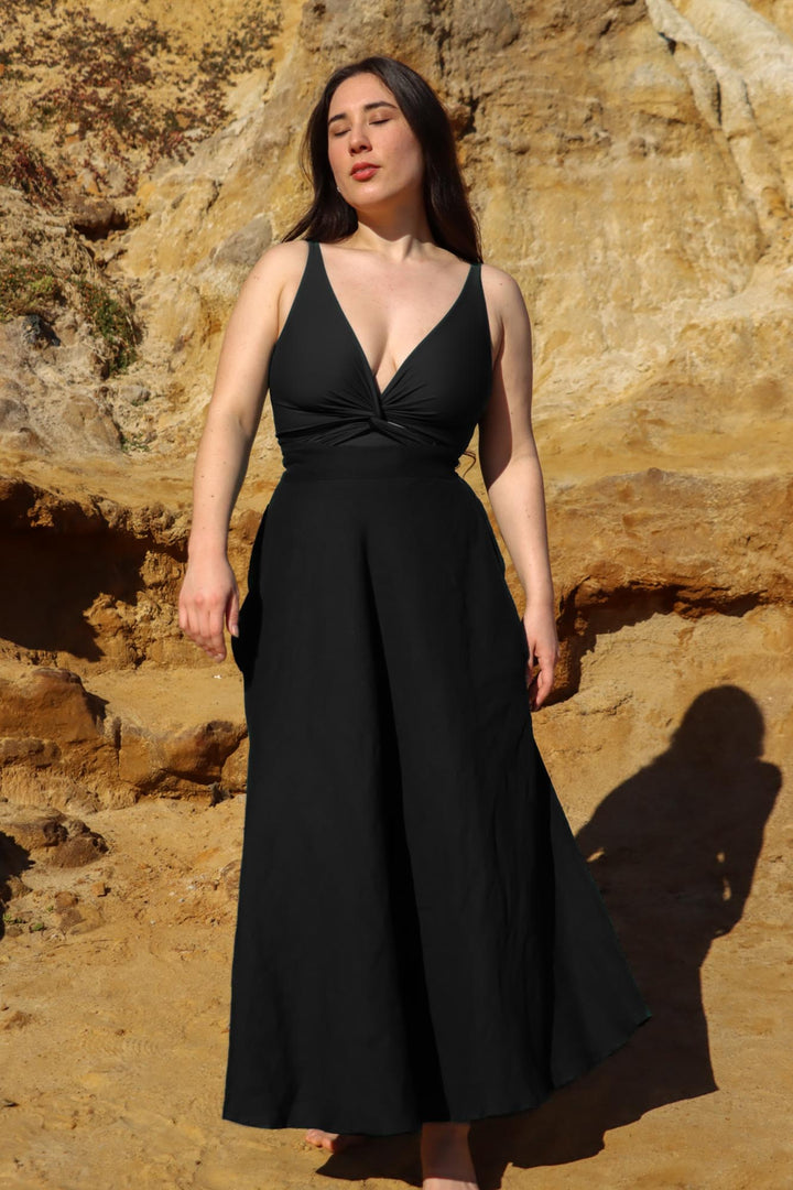 Grace Black Skirt - 100% Linen