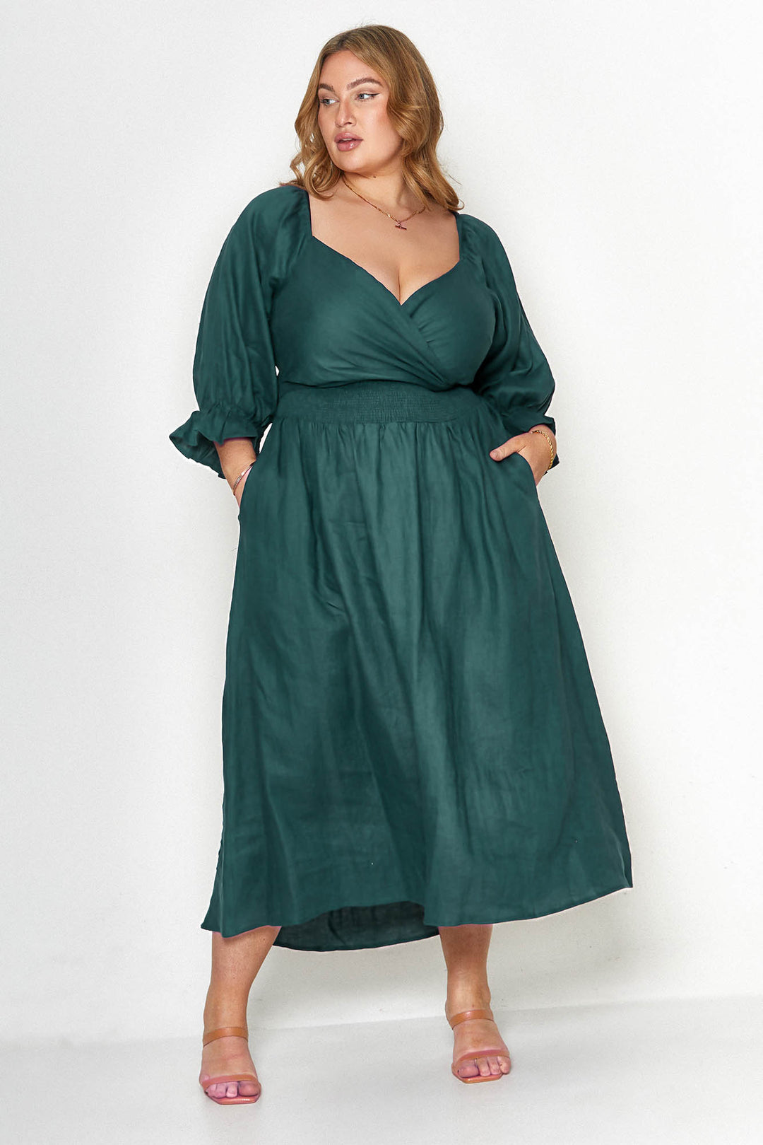 Charlotte Emerald Green Wrap Dress