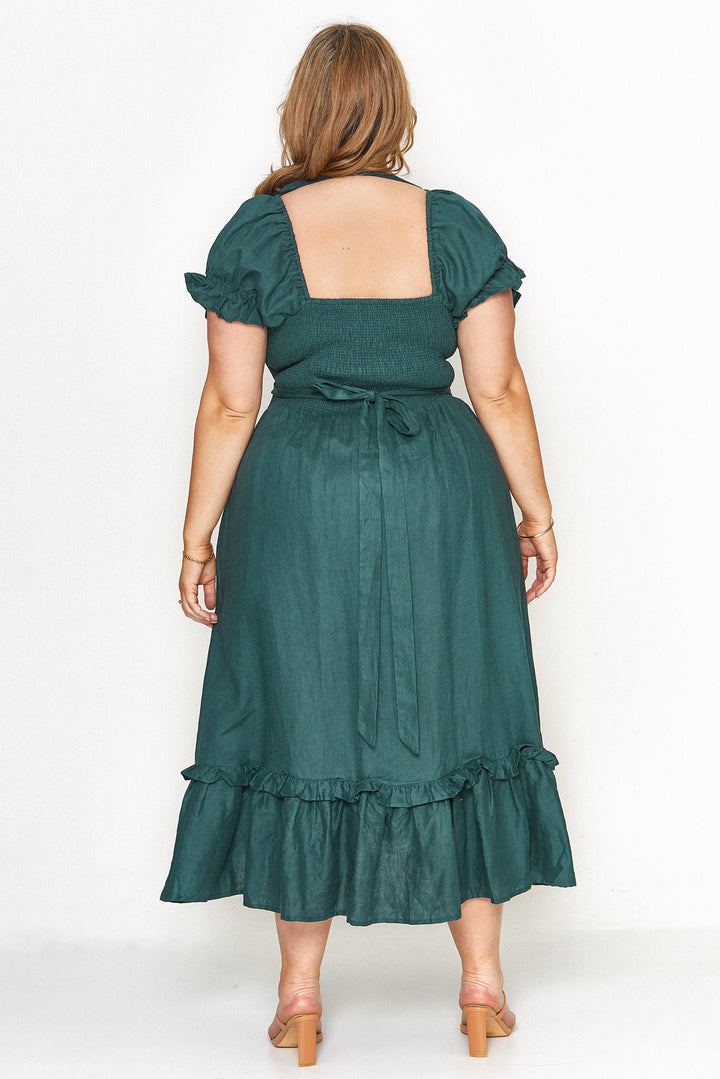 Marianne Emerald Green Wrap Dress - Tencel