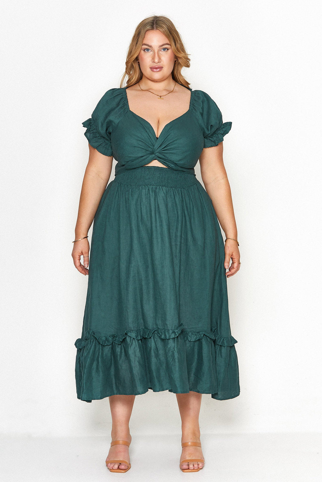 Marianne Emerald Green Wrap Dress - Tencel