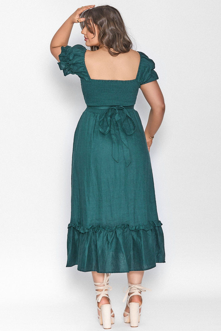 Marianne Emerald Green Wrap Dress - Tencel